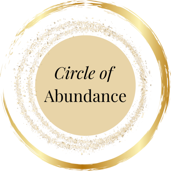 Circle of Abundance Logo: goldener Ring mit Schriftzug